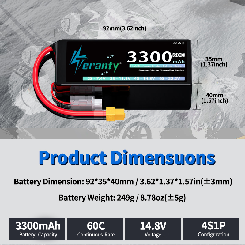 Batteria Lipo TERANTY 4S 3300m - Drone Battery Plate recensione e prezzo