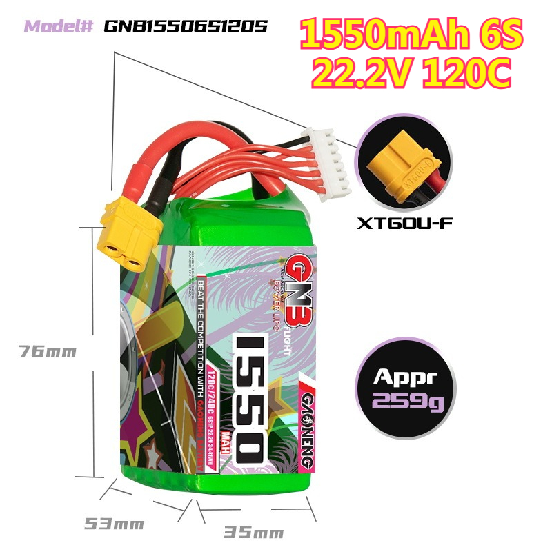 Batteria LiPo 1550mAh 120C 4S  - Drone Battery 6S recensione e prezzo
